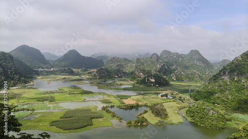 Puzhehei Landscape, Wenshan, Yunnan Province - Karst Mountains and Rice Fields