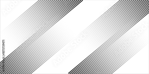 Slant line halftone gradation texture. Fading diagonal stripe gradient background. Black oblique pattern backdrop. Vanishing thin parallel line wallpaper for overlay.