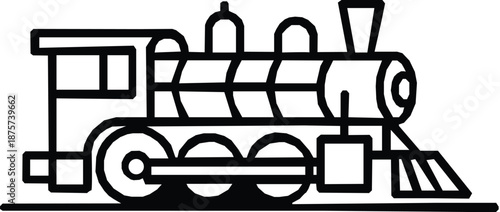 train icon doodle hand drawn. Outline line drawing clipart symbol.