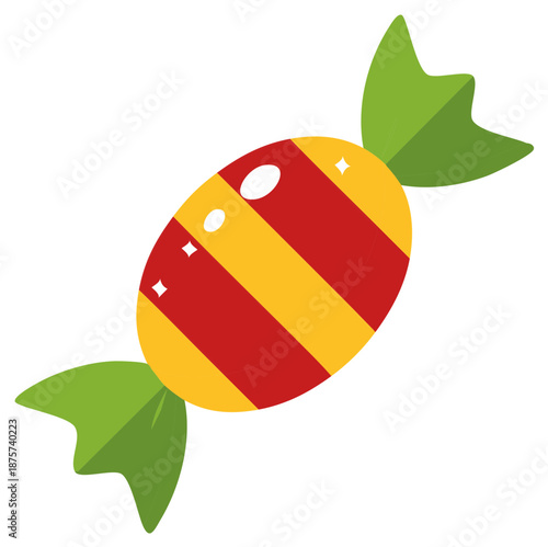 Striped Hard Candy Treat with Green Wrappers, Sweet Indulgence