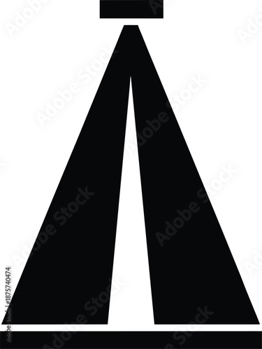 Beam silhouette vector art illustration and minimal black and white design