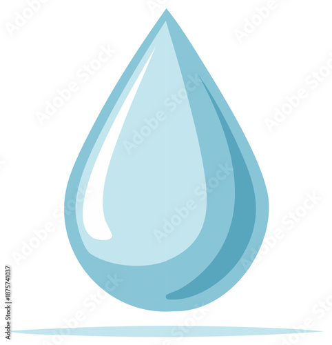 Simple blue water drop illustration representing purity and freshness