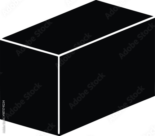 Concrete block silhouette vector art illustration and minimal black and white design