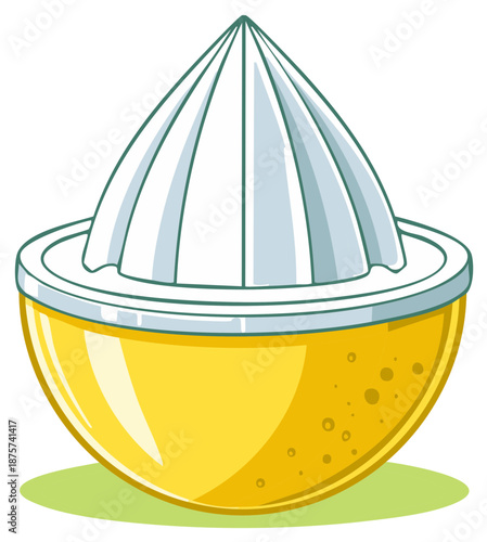 Bright Yellow Citrus Juicer Illustration for Homemade Lemonade