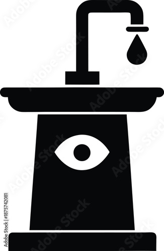 Eye Wash Station silhouette vector art Illustration