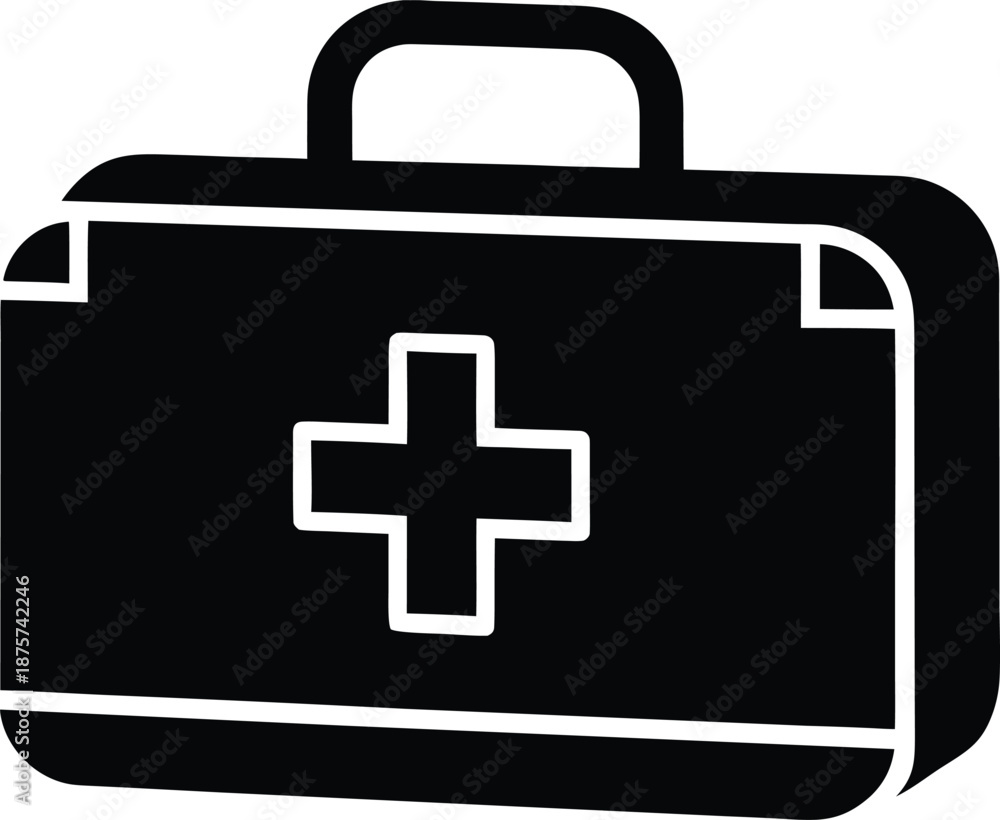 Obraz premium First Aid Kit silhouette vector art Illustration