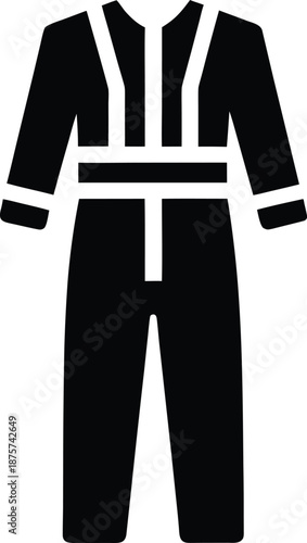 High Visibility Coveralls silhouette vector art Illustration