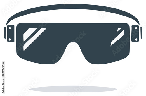 Vector icon of protective eyewear, safety glasses or ski goggles