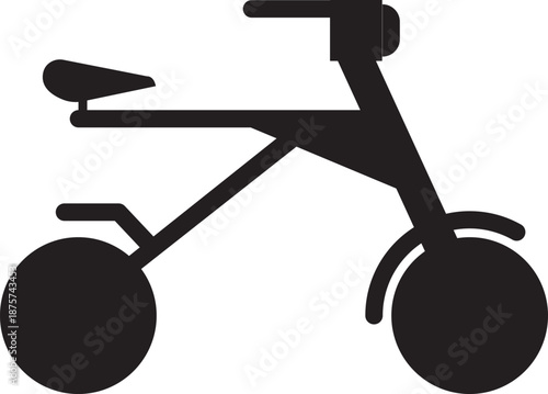 Minimal two wheeled scooter vector silhouette electric