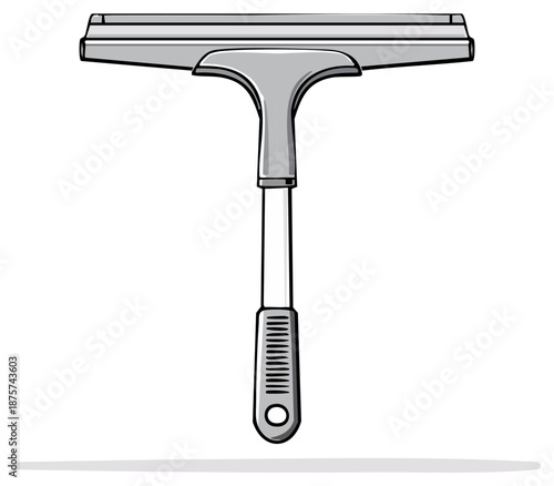 Stylized illustration of a window squeegee cleaning tool.