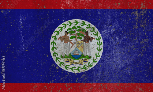 Belize flag mural style illustration