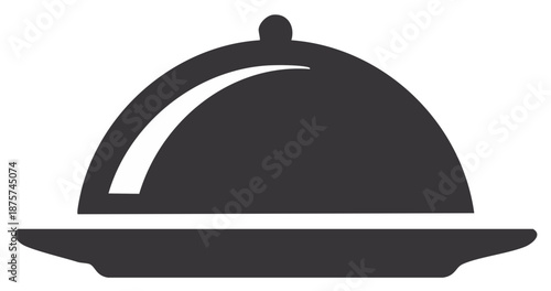 Serving Cloche Illustration for Restaurant Delivery and Fine Dining Concepts