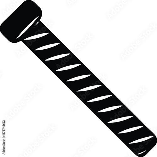 Rebar reinforcing bar silhouette vector art illustration and minimal black and white design