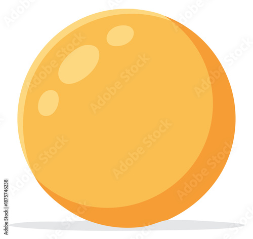 Round Orange Ping Pong Ball with Highlights