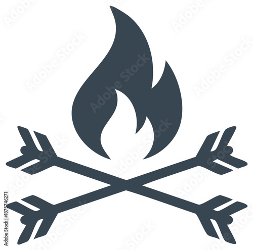 Crossed Arrows Ignited by Flames Illustration