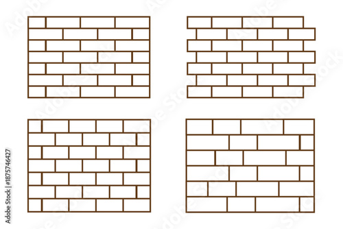 Brick Wall Silhouette. Bricks icon.