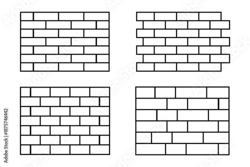 Brick Wall Silhouette. Bricks icon.