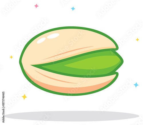 Cartoon style pistachio nut a tasty and nutritious snack food graphic element vector illustration