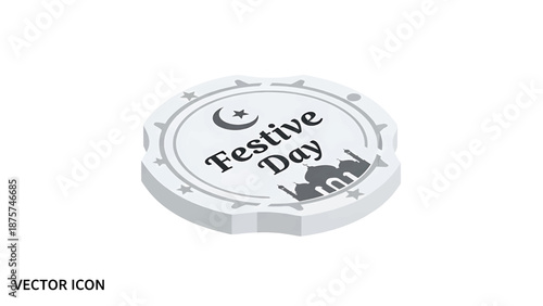 Festive Day Icon: An isometric view of a serene circle icon, a celebration of heritage.