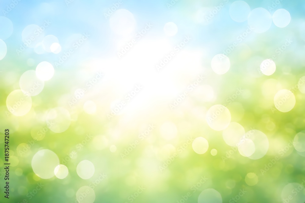 Naklejka premium Abstract sunny meadow gradient background with pastel light and defocused bokeh