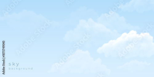 Realistic wallpaper with a daytime blue sky and white fluffy clouds.