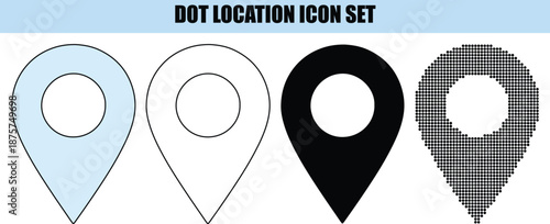 Location Pin Icons Set isolated on white background