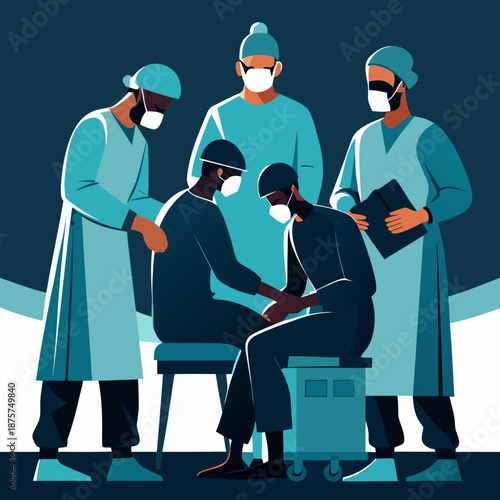 Surgical Team Performing Operation in Hospital – Medical Vector