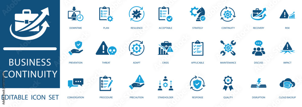 Photography Business Continuity Icon Set