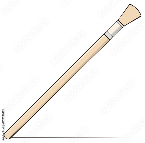 Illustration of a long handled wooden applicator brush for beauty application