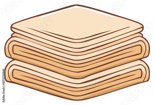 Stack of Folded Flatbreads or Pastries Illustration