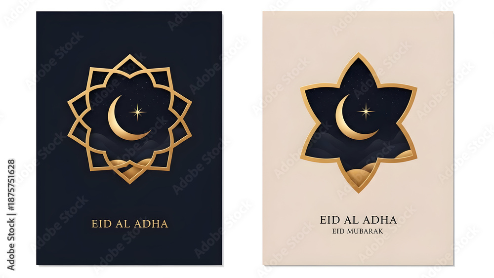 Fototapeta premium Elegant eid al adha greeting cards