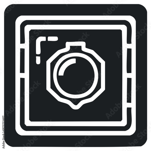 Contraceptive condom icon in black frame for prevention of pregnancy or sexually transmitted diseases concept