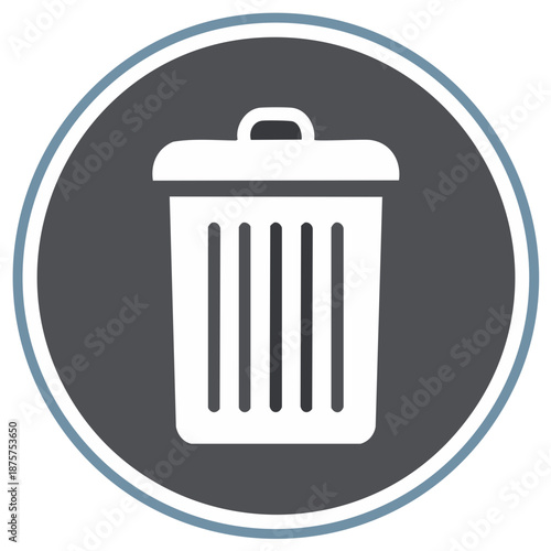 Modern trash can icon symbol for deleting removing or disposing of digital content and waste