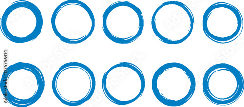 A set of ten black o rings arranged in two rows on a white background