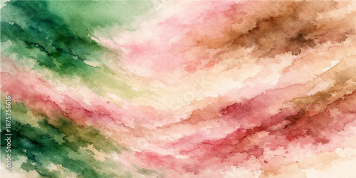 Hand painted abstract watercolor painting featuring a vibrant orange and red fire pattern with grunge texture on vintage canvas paper wallpaper