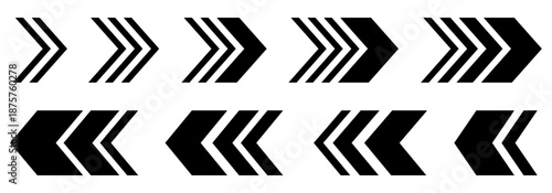 Turn arrow sign, acceleration arrows icon, speed moving