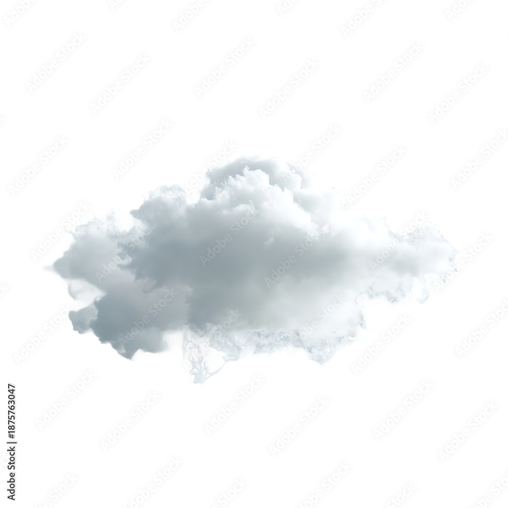 Obraz premium A large white cloud on a black background on transparent background