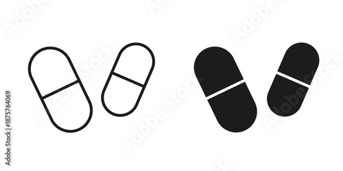 Capsules icon, tablet pills symbol