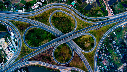Photos Aerial View of Cloverleaf Interchange, Bhanga Elevated Expressway, Bangladesh