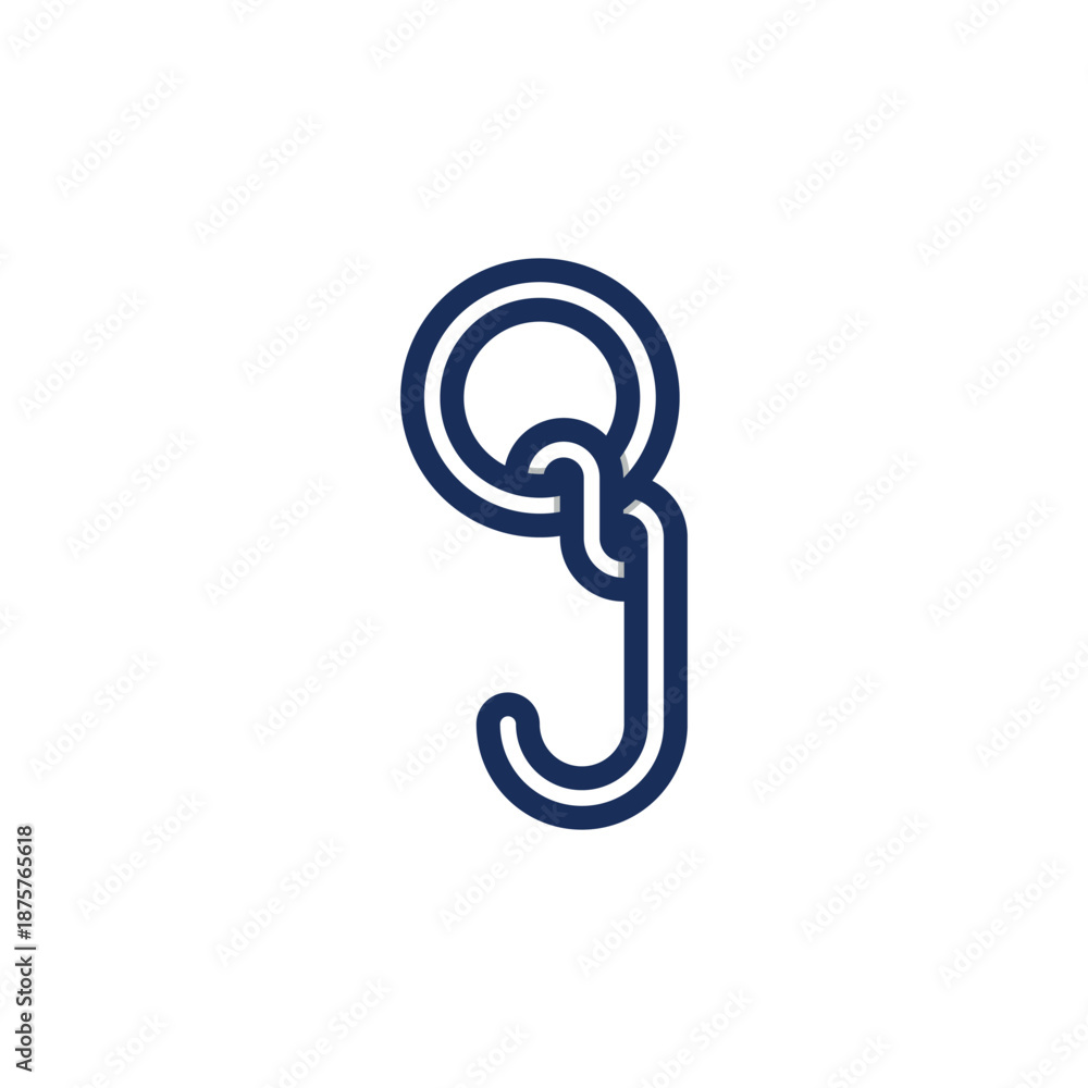 Fototapeta premium JQ or QJ logo and icon design
