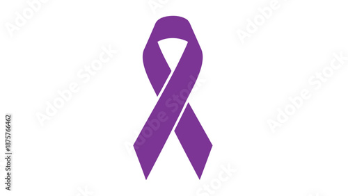 Purple awareness ribbon symbolizing support care and solidarity on a white background perfect for campaigns and awareness initiatives