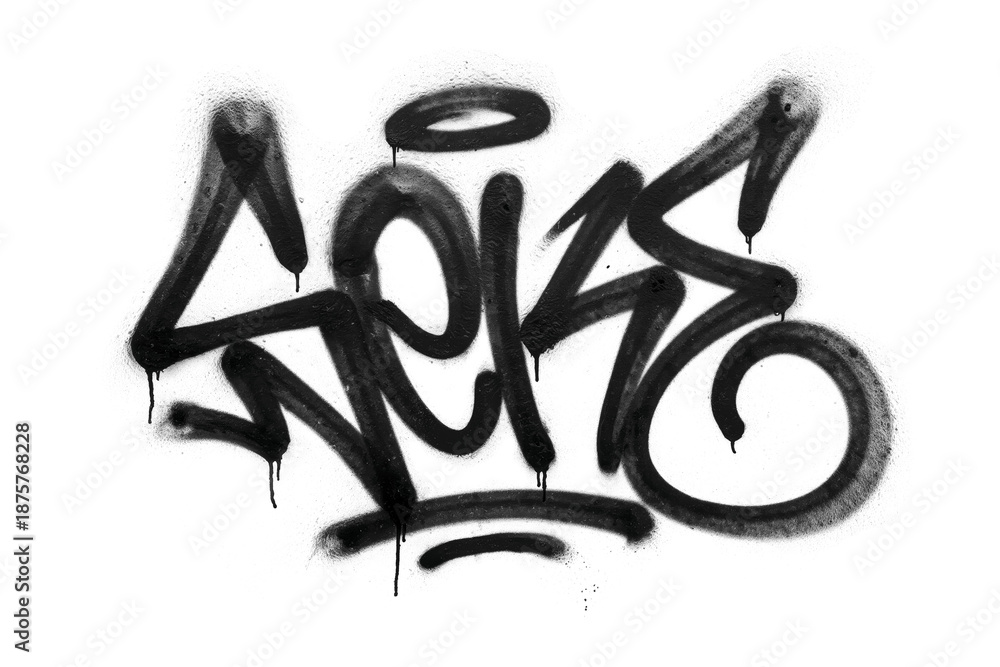 Naklejka premium Graffiti Spray Paint Overlay. Urban Street Art Tag. Aerosol Texture. Underground Design