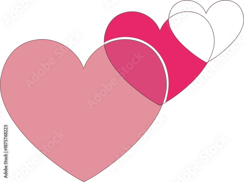 Interlocking hearts in pastel shades