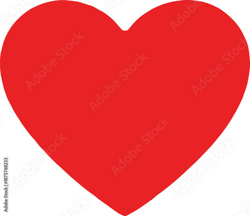 A bright red heart on a white background