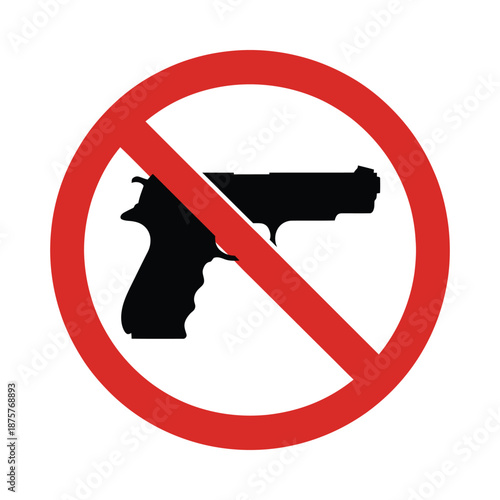 no guns allowed sign with red circle and diagonal line