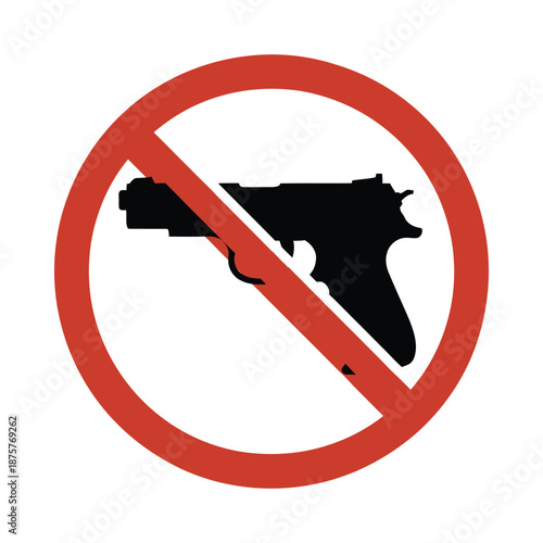 no guns allowed sign with red circle and line