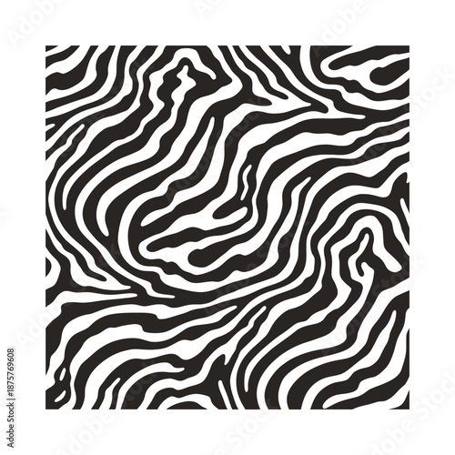 black and white zebra print pattern on white background