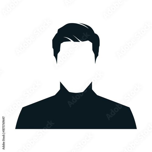 a black silhouette of a man s head and shoulders