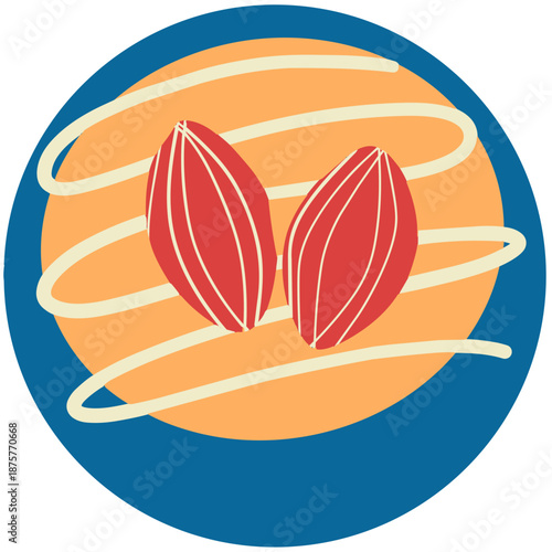 A creamy cookie garnished with almond slices, expressing elegance and nutty richness.