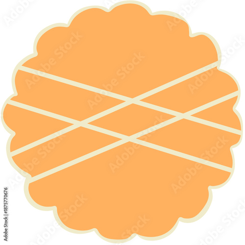 A biscuit decorated with diamond-shaped patterns, reflecting texture, symmetry, and baked artistry.